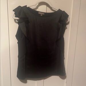 Black Ruffle Sleeve Blouse